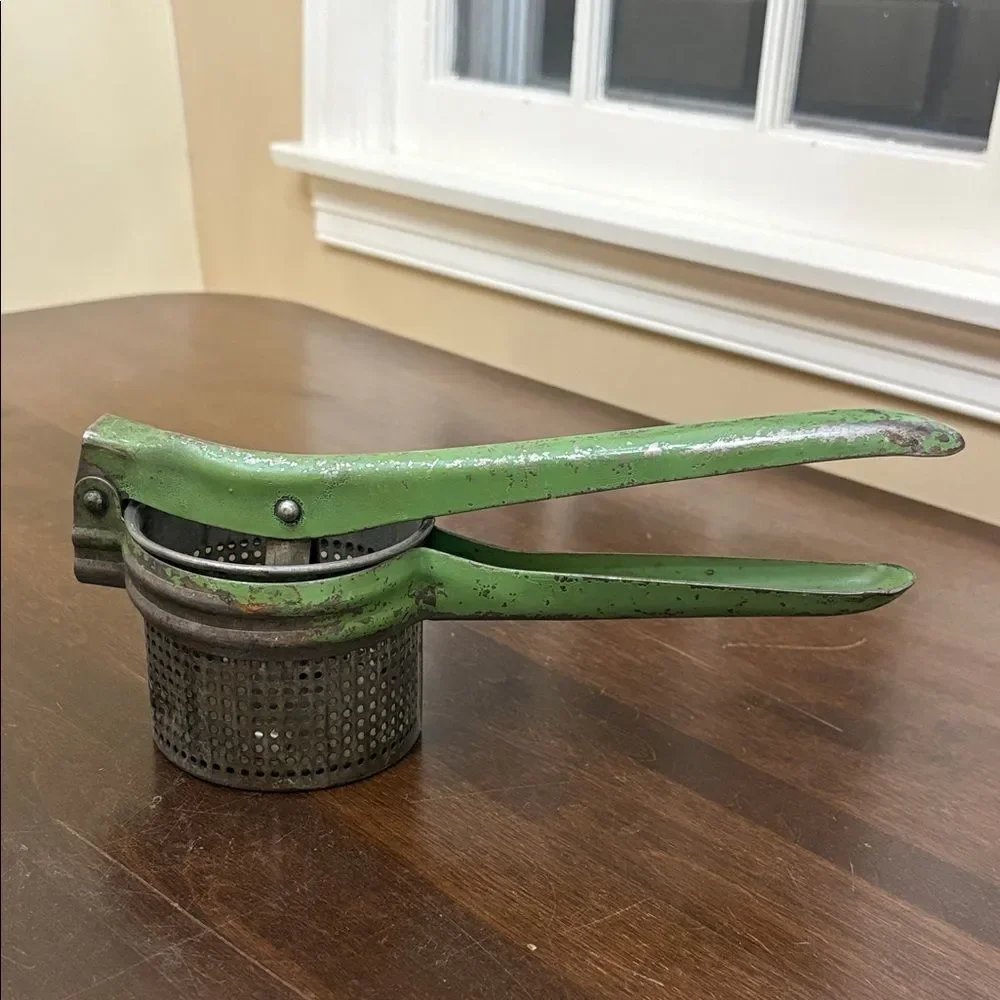 Vintage Green Metal Potatoe Ricer